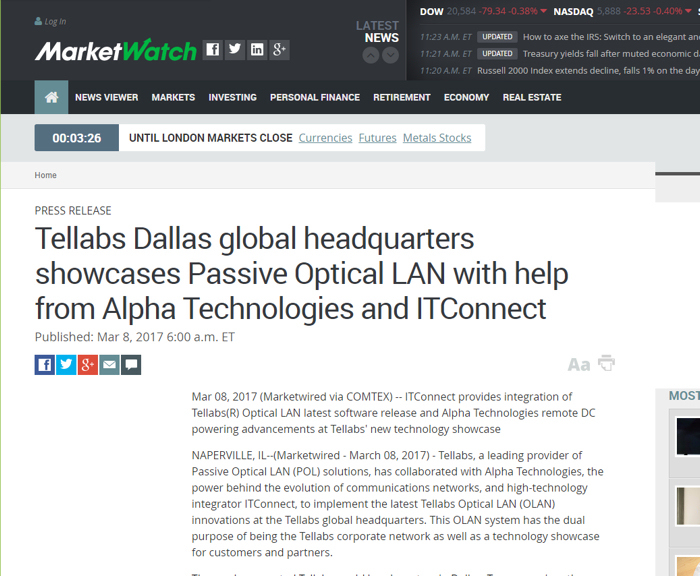 Tellabs Dallas showcases Passive Optical LAN